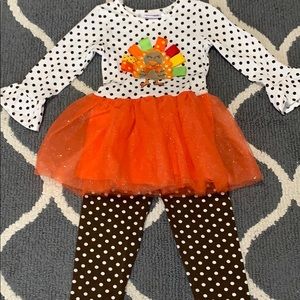 4T girl Thanksgiving turkey outfit